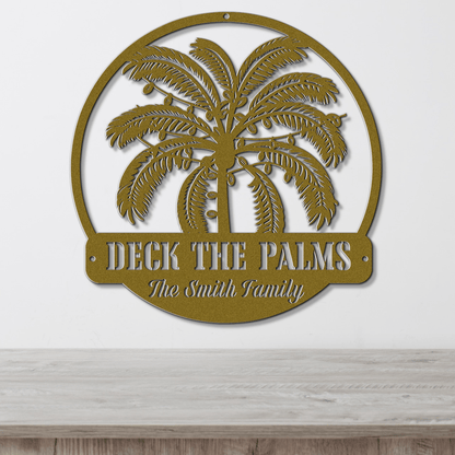 Deck The Palms Christmas Card Display - Out of Office Outfitters - Die - Cut Sign