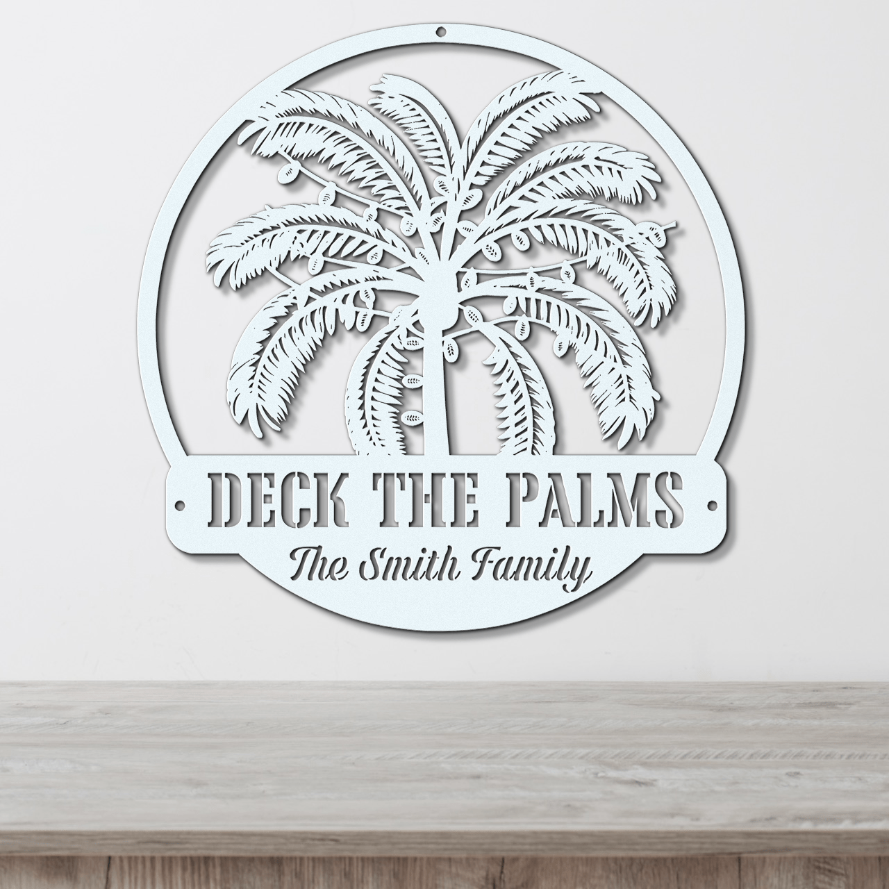 Deck The Palms Christmas Card Display - Out of Office Outfitters - Die - Cut Sign