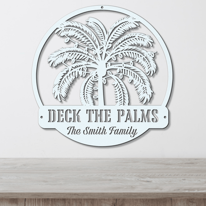 Deck The Palms Christmas Card Display - Out of Office Outfitters - Die - Cut Sign