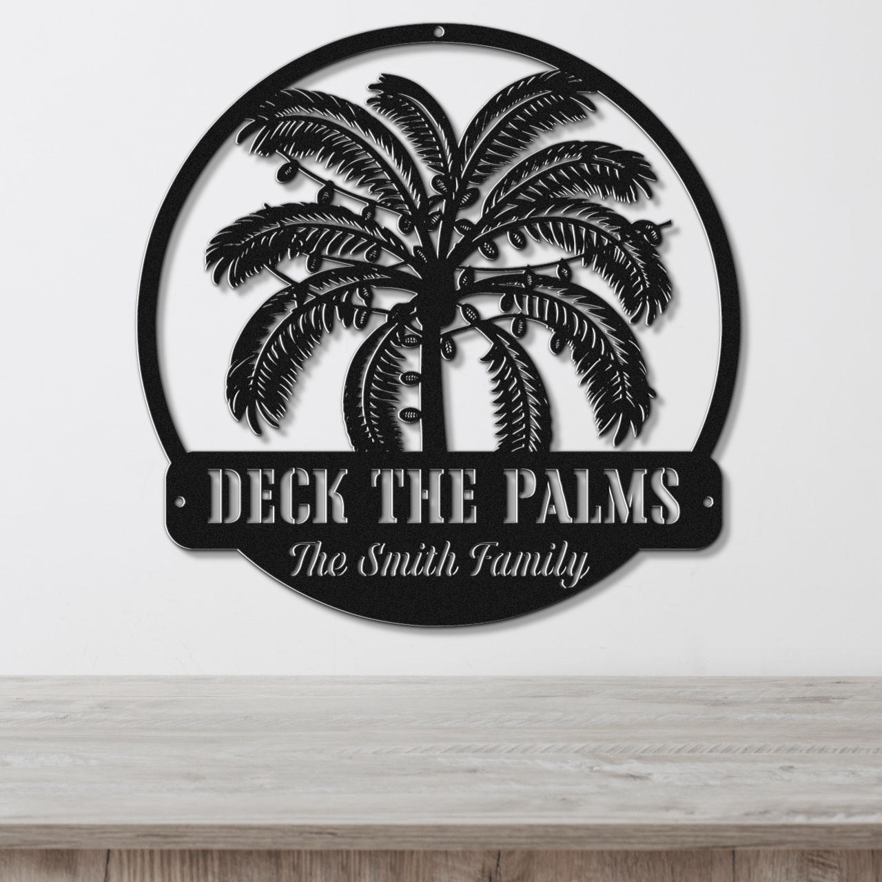 Deck The Palms Christmas Card Display - Out of Office Outfitters - Die - Cut Sign