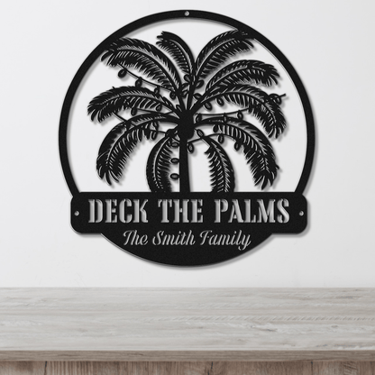 Deck The Palms Christmas Card Display - Out of Office Outfitters - Die - Cut Sign