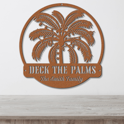 Deck The Palms Christmas Card Display - Out of Office Outfitters - Die - Cut Sign