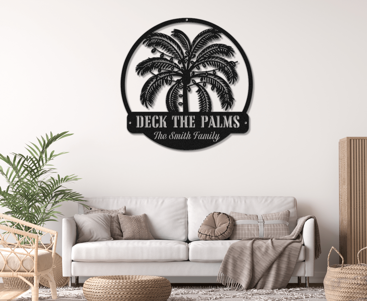 Deck The Palms Christmas Card Display - Out of Office Outfitters - Die - Cut Sign
