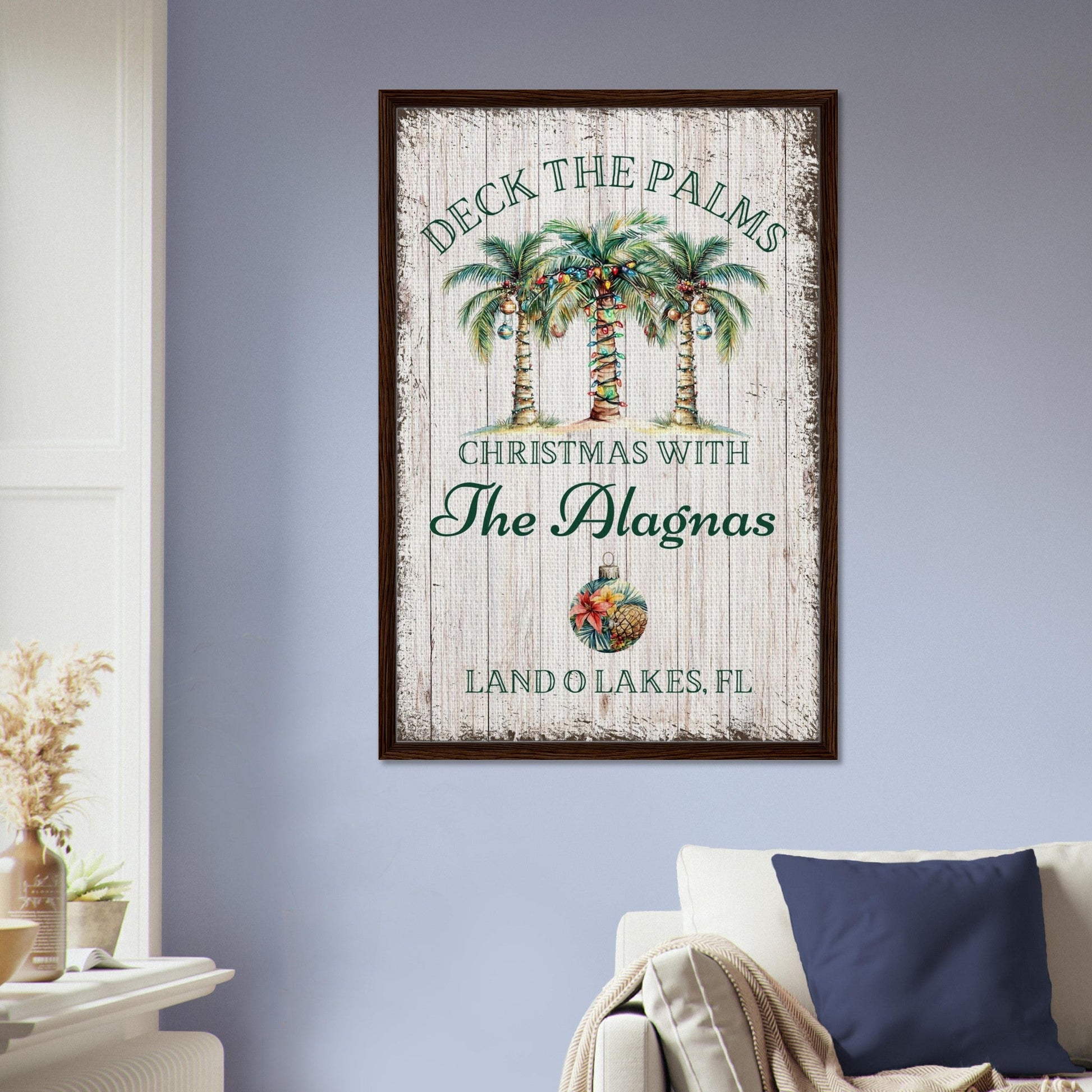 Deck the Palms Christmas Framed Canvas - Out of Office Outfitters - Print Material