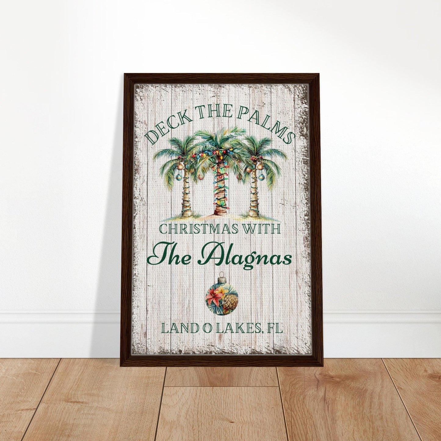 Deck the Palms Christmas Framed Canvas - Out of Office Outfitters - Print Material