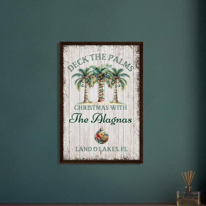 Deck the Palms Christmas Framed Canvas - Out of Office Outfitters - Print Material
