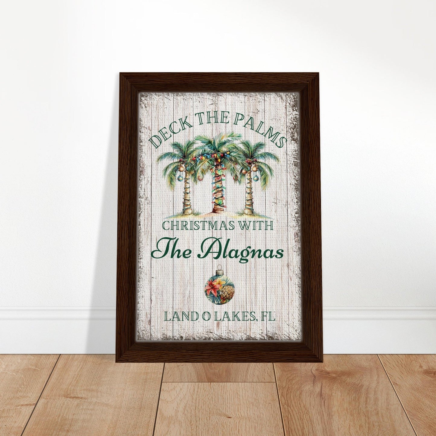 Deck the Palms Christmas Framed Canvas - Out of Office Outfitters - Print Material