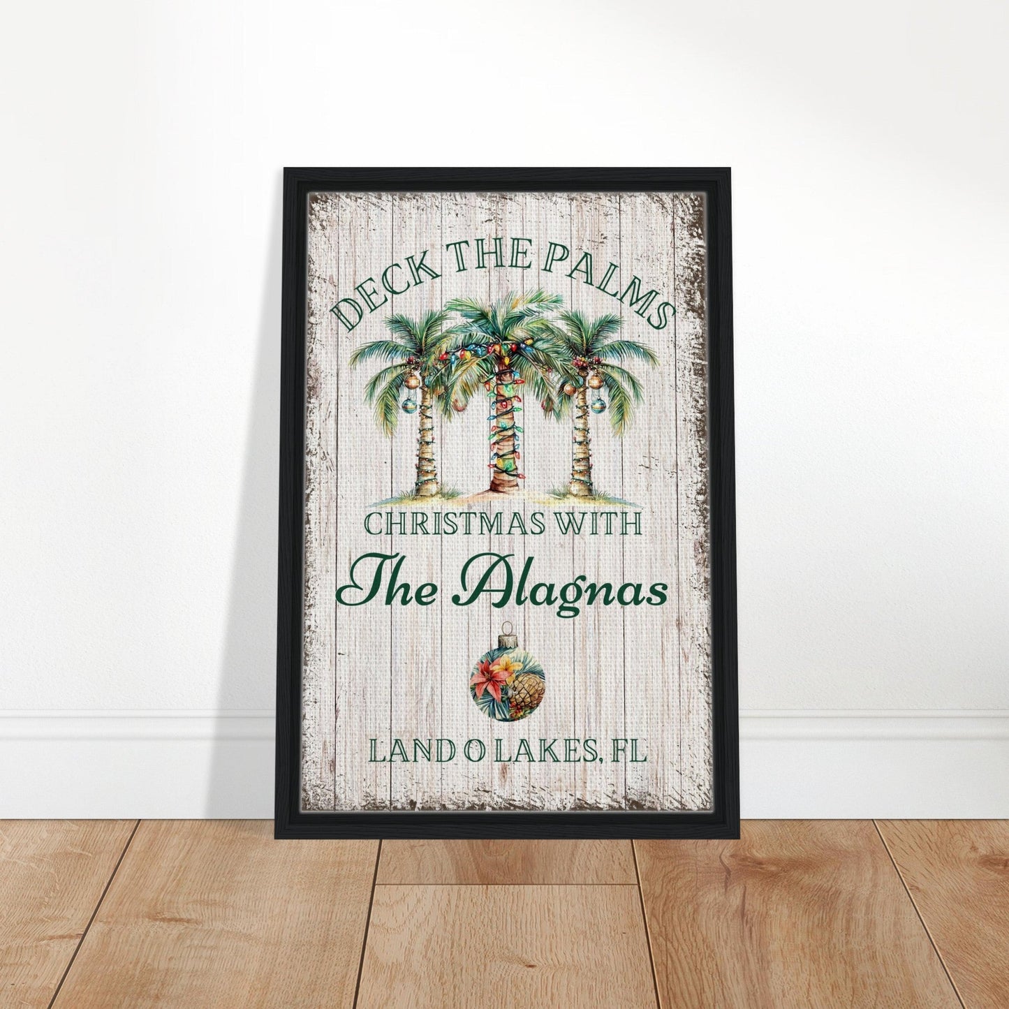Deck the Palms Christmas Framed Canvas - Out of Office Outfitters - Print Material