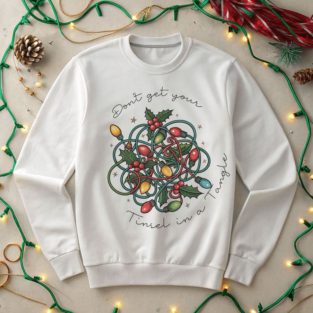 Don't Get Your Tinsel in a Tangle Christmas Sweatshirt - Out of Office Outfitters - Sweatshirt