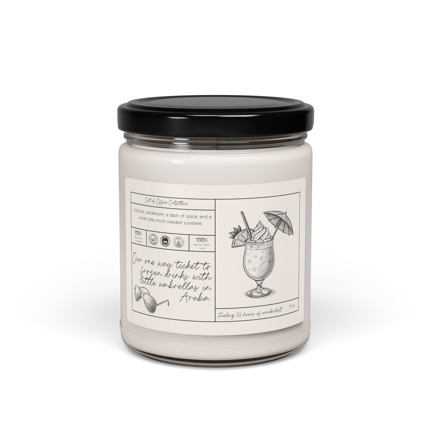 Dreaming of Frozen Drinks with Little Umbrellas Personalized Giftable Candle for Travelers - Out of Office Outfitters - Home Decor