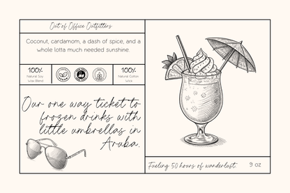 Dreaming of Frozen Drinks with Little Umbrellas Personalized Giftable Candle for Travelers - Out of Office Outfitters - Home Decor