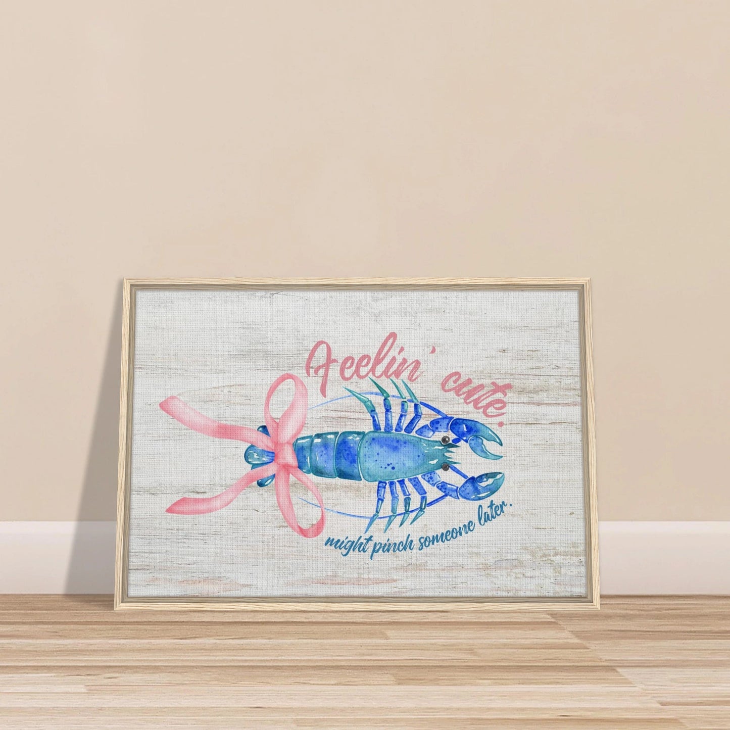 Feelin' Cute Coastal Chic Lobster Wall Art - Out of Office Outfitters - Print Material