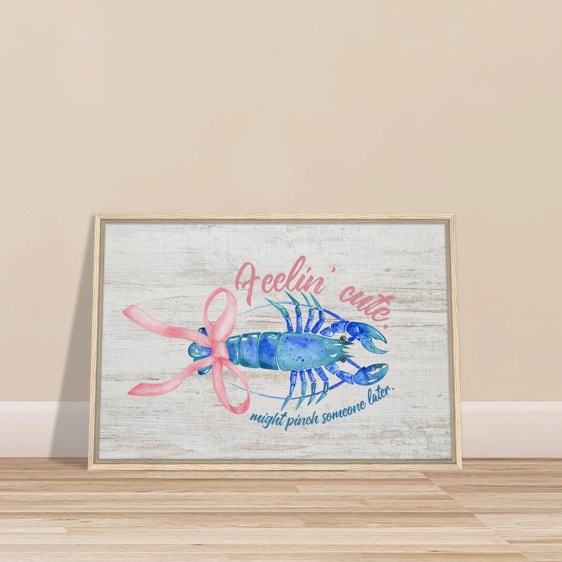 Feelin' Cute Coastal Chic Lobster Wall Art - Out of Office Outfitters - Print Material