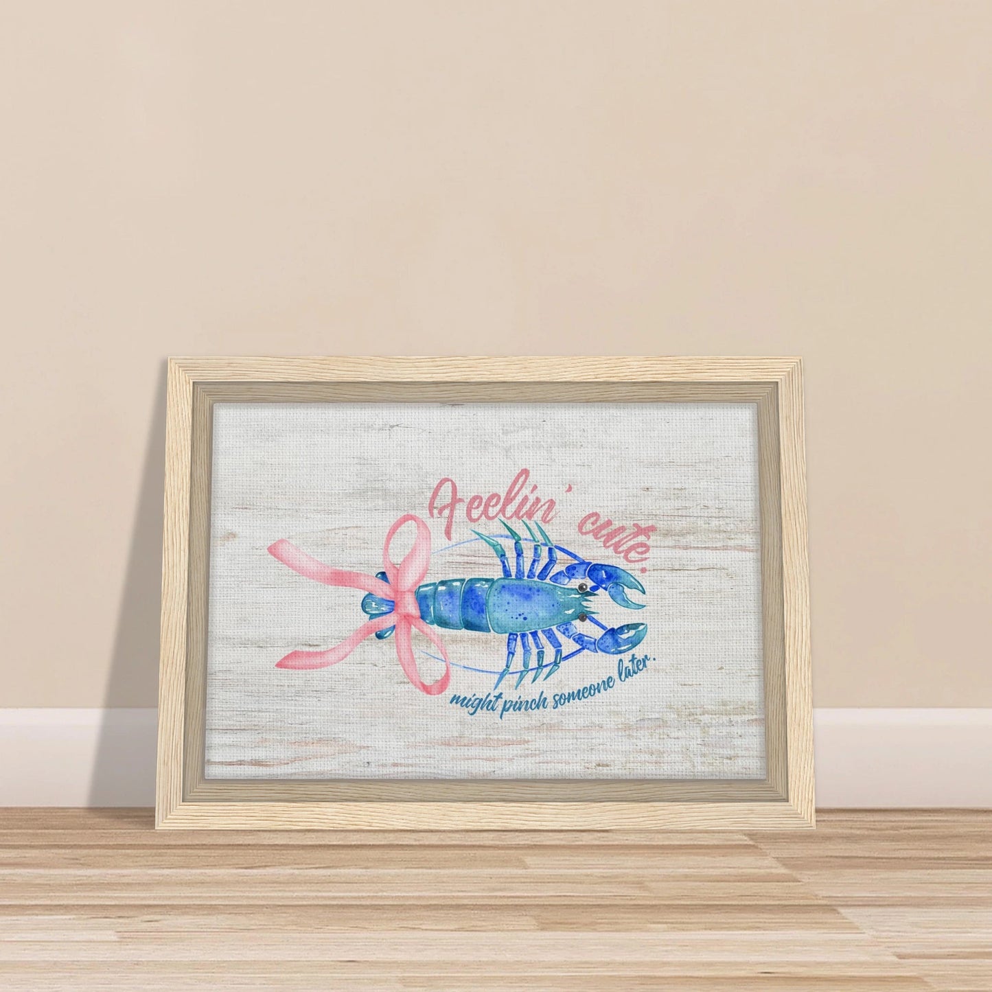 Feelin' Cute Coastal Chic Lobster Wall Art - Out of Office Outfitters - Print Material