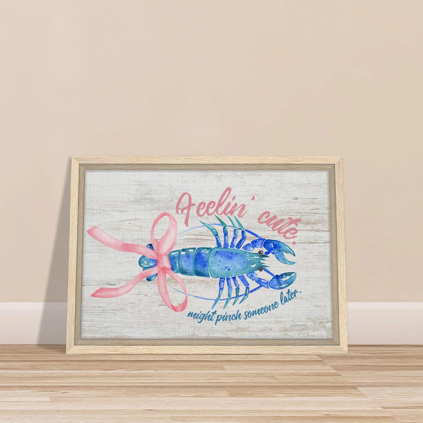 Feelin' Cute Coastal Chic Lobster Wall Art - Out of Office Outfitters - Print Material