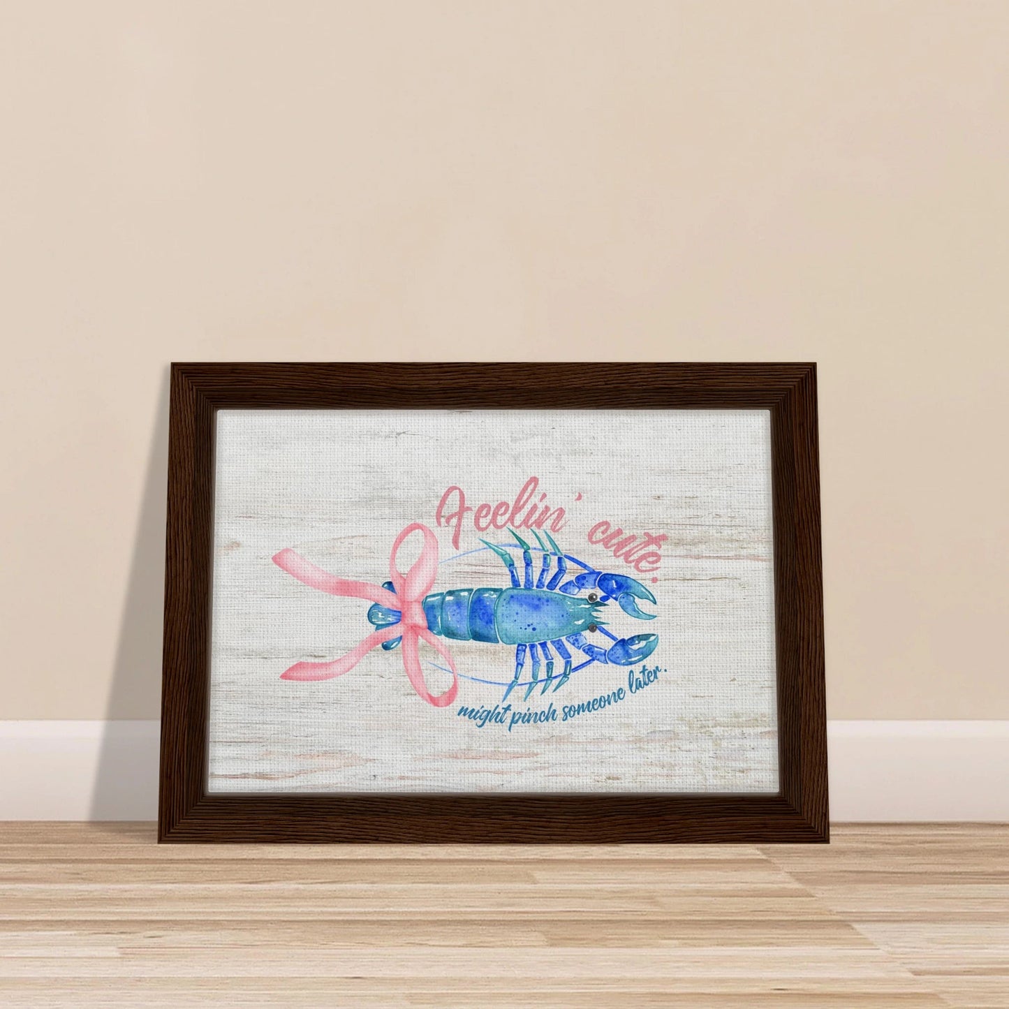 Feelin' Cute Coastal Chic Lobster Wall Art - Out of Office Outfitters - Print Material