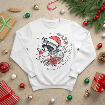 Feral but Festive Christmas Sweatshirt - Out of Office Outfitters - Sweatshirt