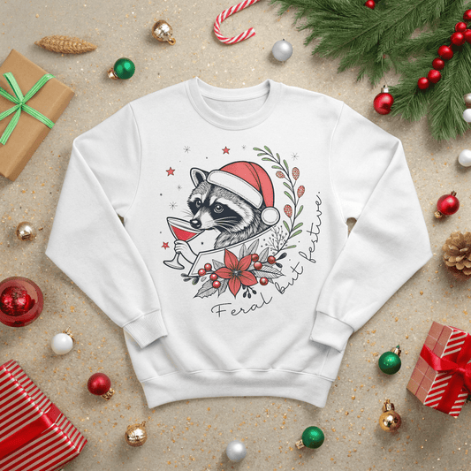 Feral but Festive Christmas Sweatshirt - Out of Office Outfitters - Sweatshirt