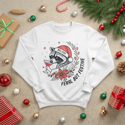 Feral but Festive Christmas Sweatshirt - Out of Office Outfitters - Sweatshirt