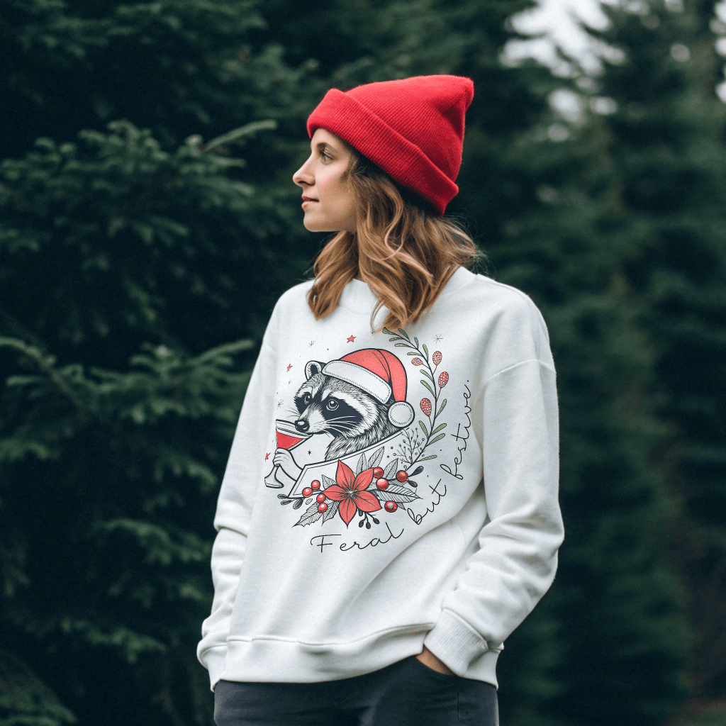Feral but Festive Christmas Sweatshirt - Out of Office Outfitters - Sweatshirt