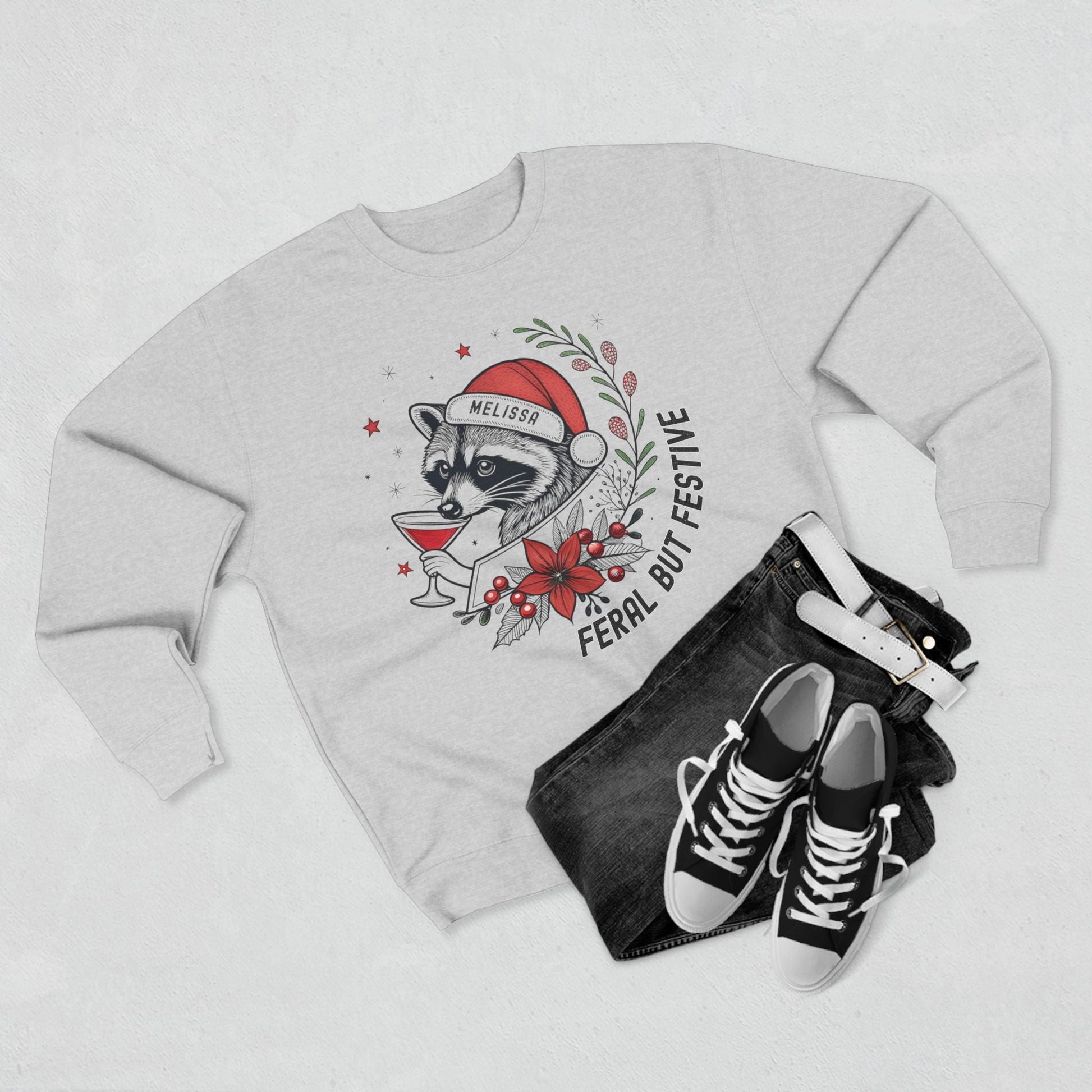 Feral but Festive Christmas Sweatshirt - Out of Office Outfitters - Sweatshirt