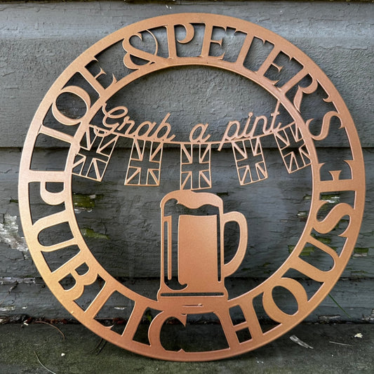 Grab a Pint Metal Sign (Personalize Me!) - Out of Office Outfitters - Die - Cut Sign