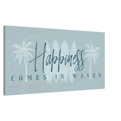 Happiness Comes in Waves Canvas Wall Art - Out of Office Outfitters - Print Material