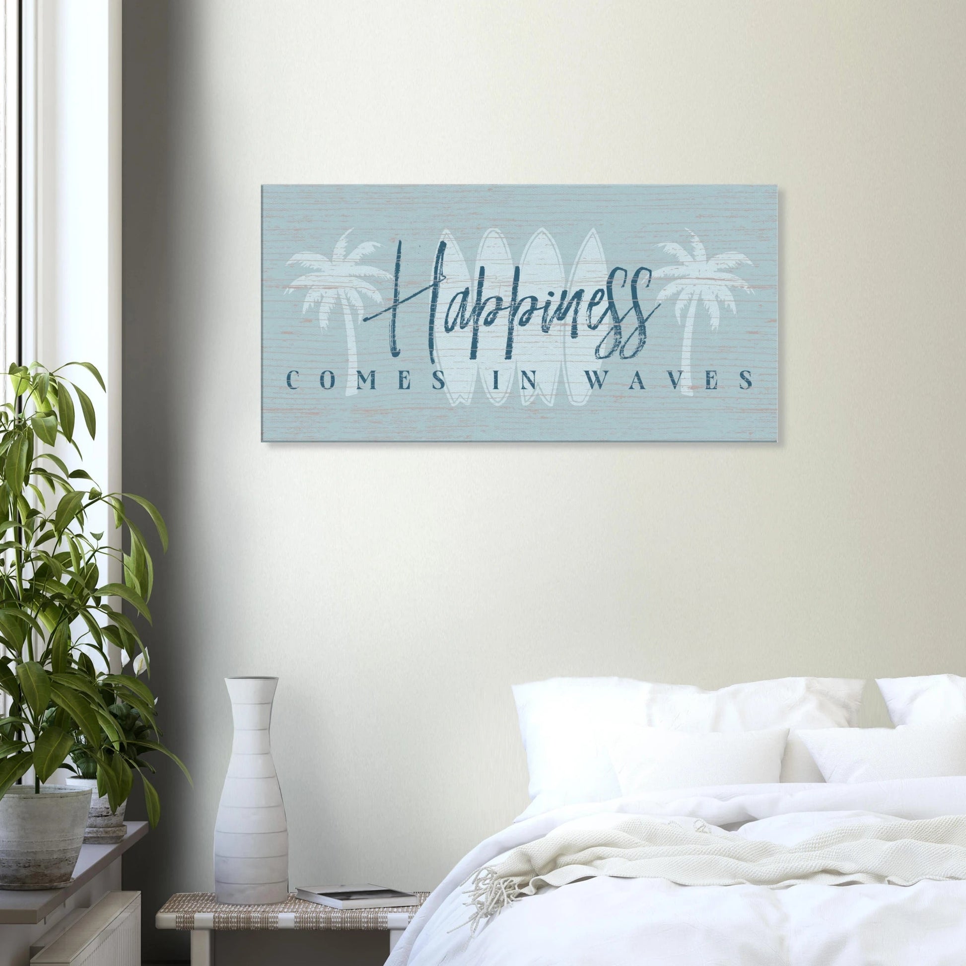 Happiness Comes in Waves Canvas Wall Art - Out of Office Outfitters - Print Material