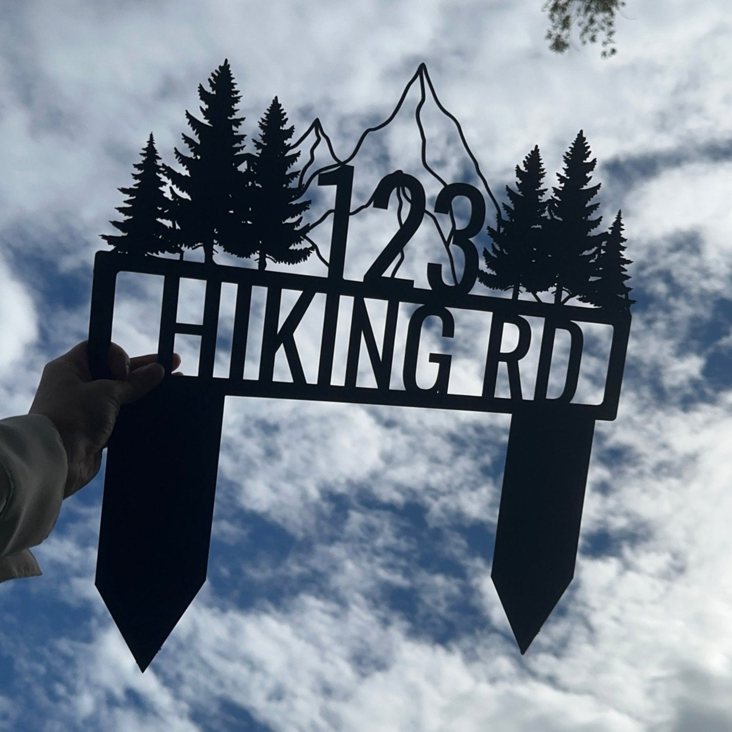 Hiking Yard Address Sign with Stakes - Out of Office Outfitters - Die - Cut Sign