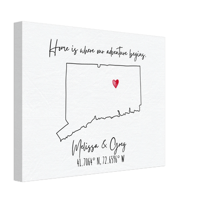 Home is Where Our Adventure Begins Keepsake Map or Guestbook - Out of Office Outfitters - Print Material