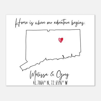 Home is Where Our Adventure Begins Keepsake Map or Guestbook - Out of Office Outfitters - Print Material