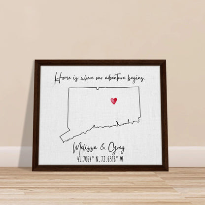 Home is Where Our Adventure Begins Keepsake Map or Guestbook - Out of Office Outfitters - Print Material