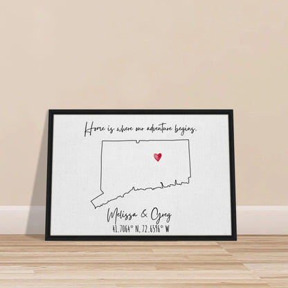 Home is Where Our Adventure Begins Keepsake Map or Guestbook - Out of Office Outfitters - Print Material