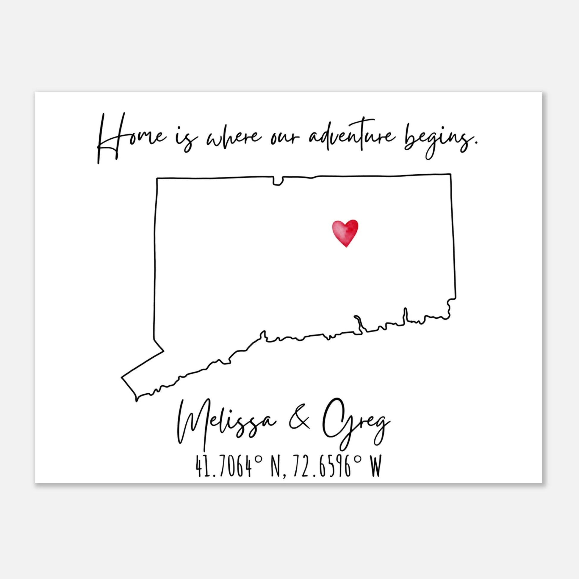 Home is Where Our Adventure Begins Keepsake Map or Guestbook - Out of Office Outfitters - Print Material