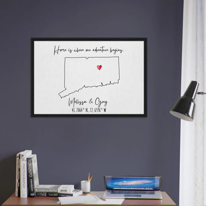 Home is Where Our Adventure Begins Keepsake Map or Guestbook - Out of Office Outfitters - Print Material