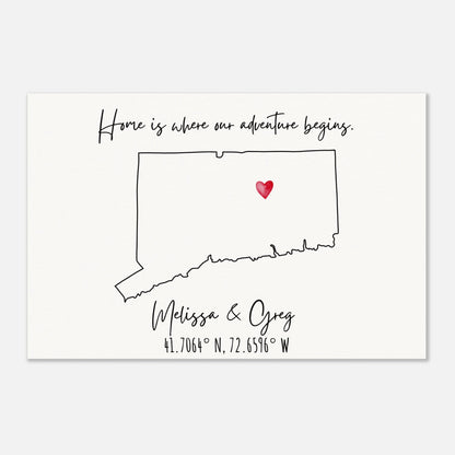 Home is Where Our Adventure Begins Keepsake Map or Guestbook - Out of Office Outfitters - Print Material