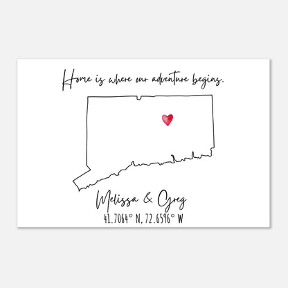 Home is Where Our Adventure Begins Keepsake Map or Guestbook - Out of Office Outfitters - Print Material