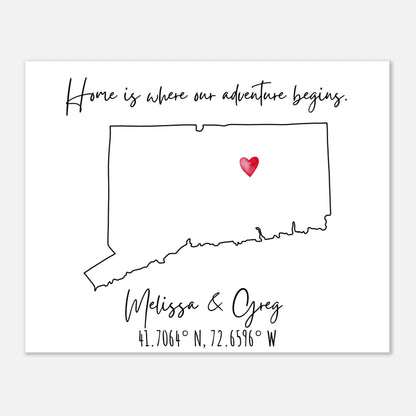 Home is Where Our Adventure Begins Keepsake Map or Guestbook - Out of Office Outfitters - Print Material