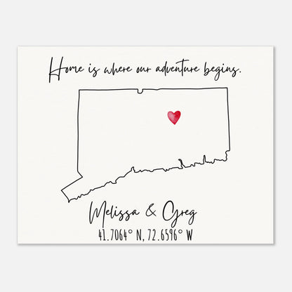 Home is Where Our Adventure Begins Keepsake Map or Guestbook - Out of Office Outfitters - Print Material