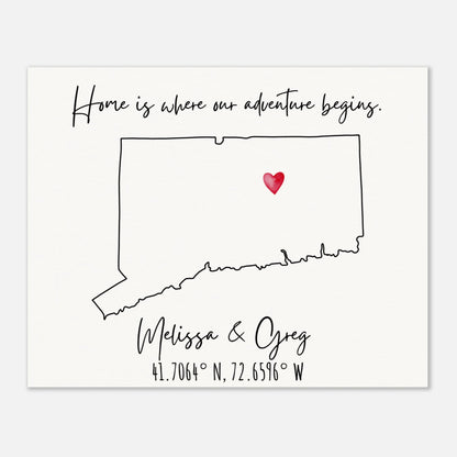 Home is Where Our Adventure Begins Keepsake Map or Guestbook - Out of Office Outfitters - Print Material