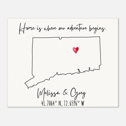Home is Where Our Adventure Begins Keepsake Map or Guestbook - Out of Office Outfitters - Print Material