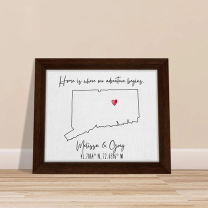 Home is Where Our Adventure Begins Keepsake Map or Guestbook - Out of Office Outfitters - Print Material