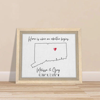 Home is Where Our Adventure Begins Keepsake Map or Guestbook - Out of Office Outfitters - Print Material