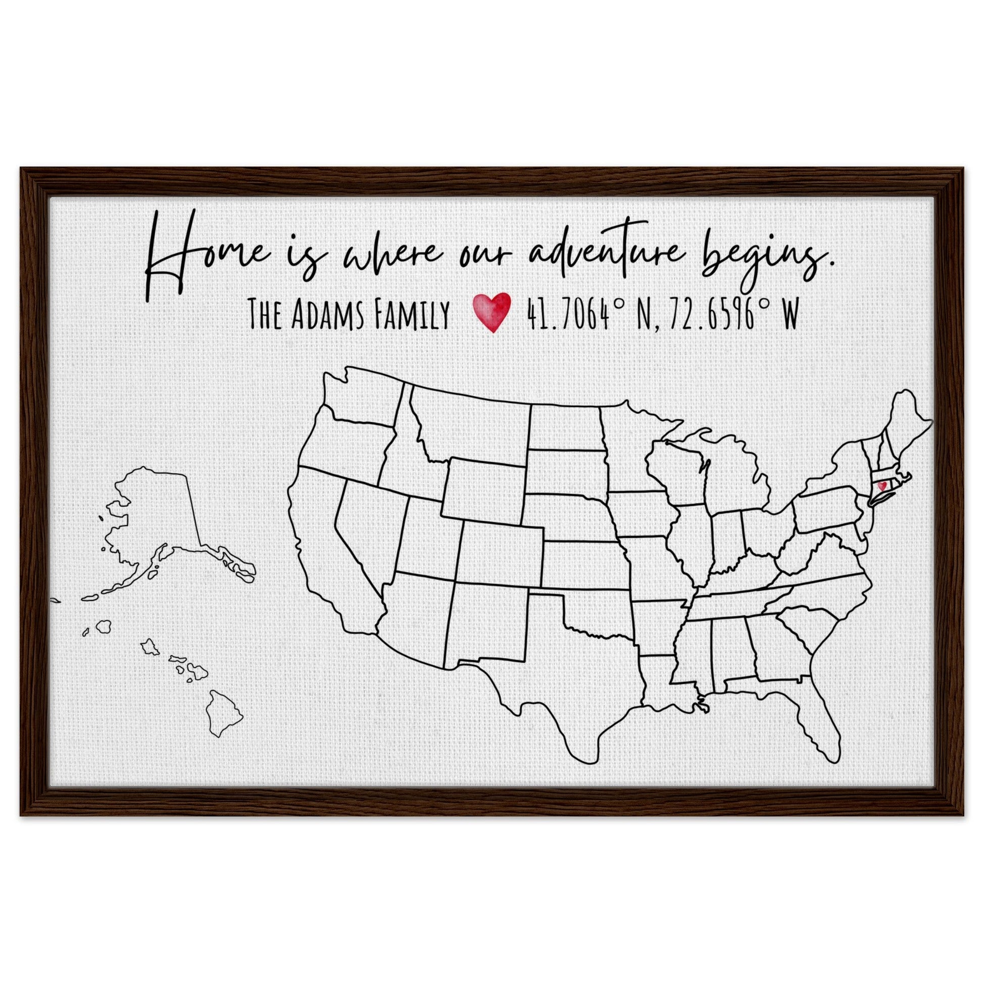 Home Is Where Our Adventure Begins United States Pin Map - Out of Office Outfitters - Print Material