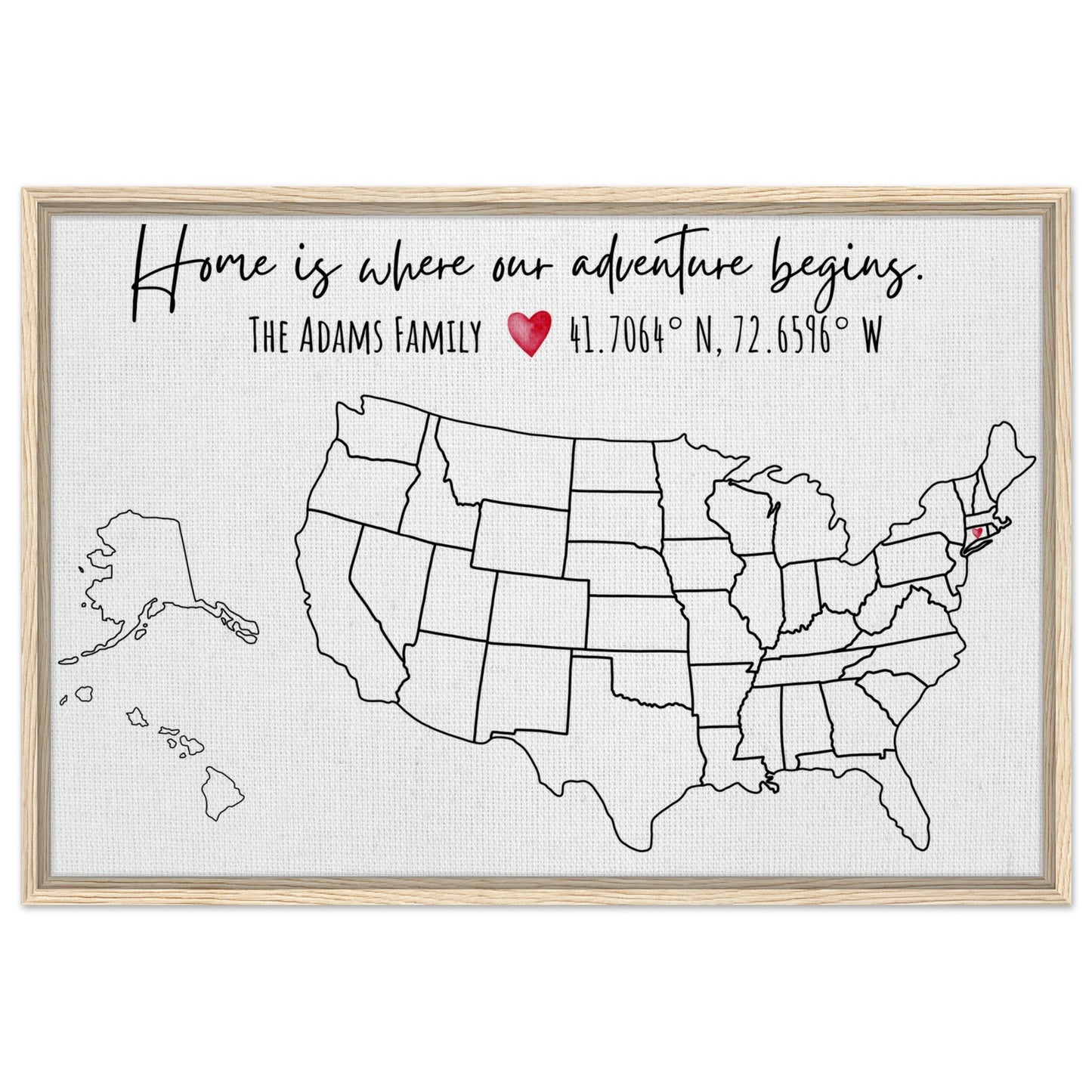 Home Is Where Our Adventure Begins United States Pin Map - Out of Office Outfitters - Print Material