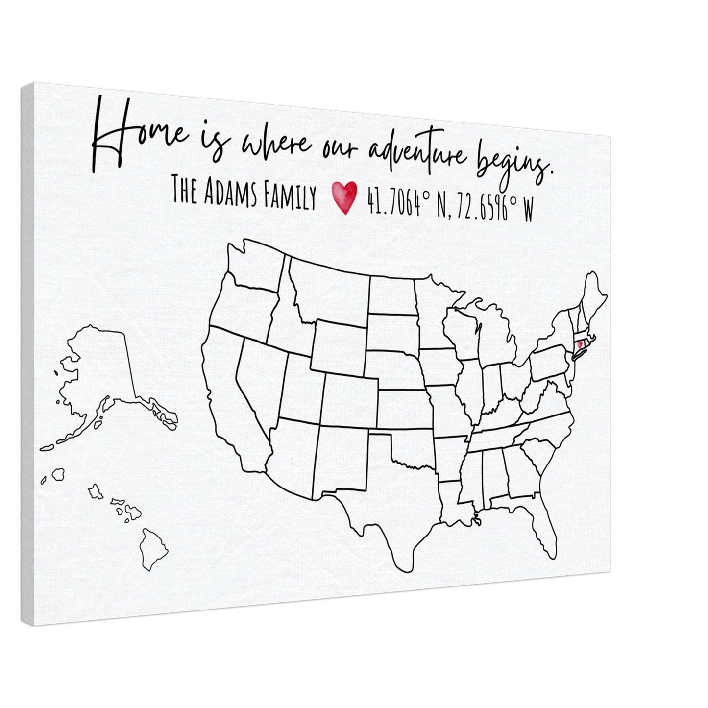 Home Is Where Our Adventure Begins United States Pin Map - Out of Office Outfitters - Print Material