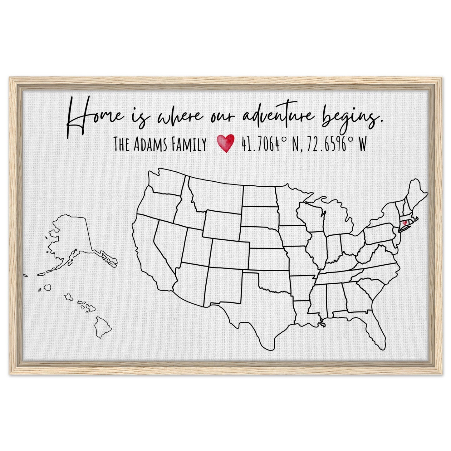 Home Is Where Our Adventure Begins United States Pin Map - Out of Office Outfitters - Print Material