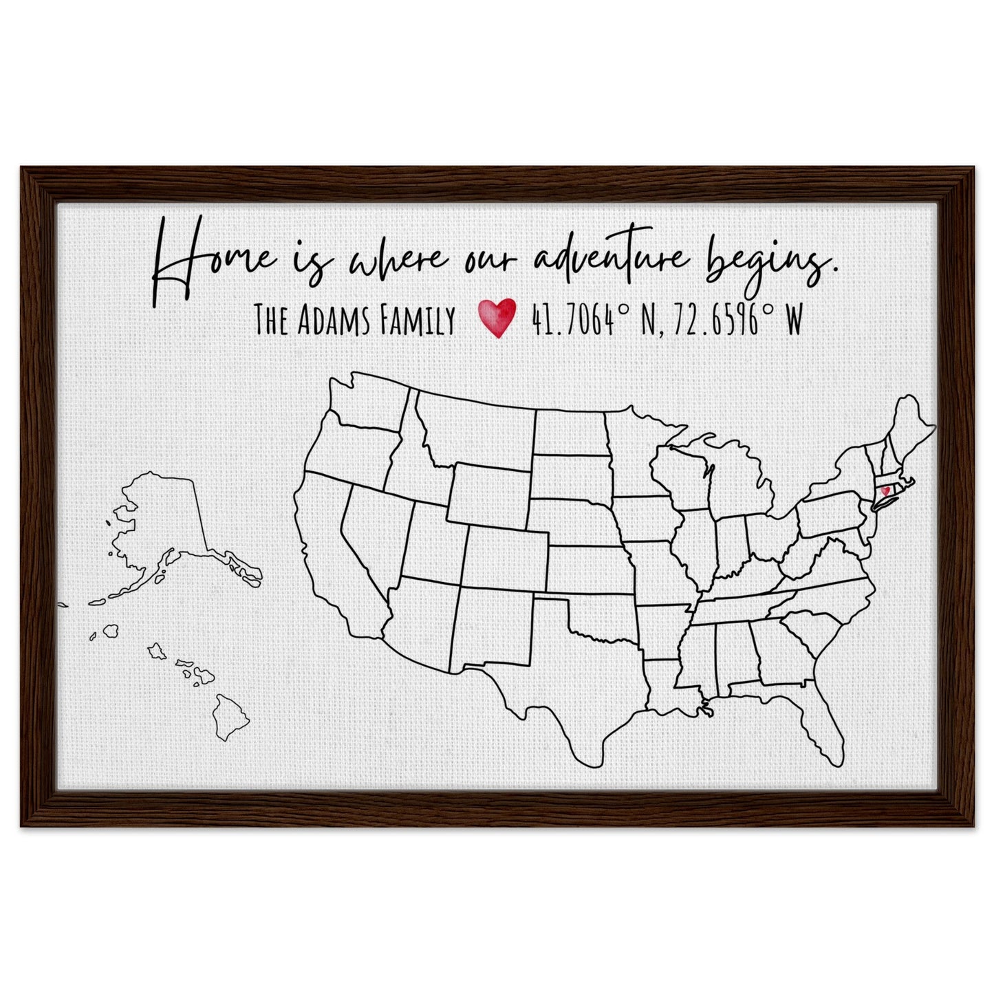 Home Is Where Our Adventure Begins United States Pin Map - Out of Office Outfitters - Print Material
