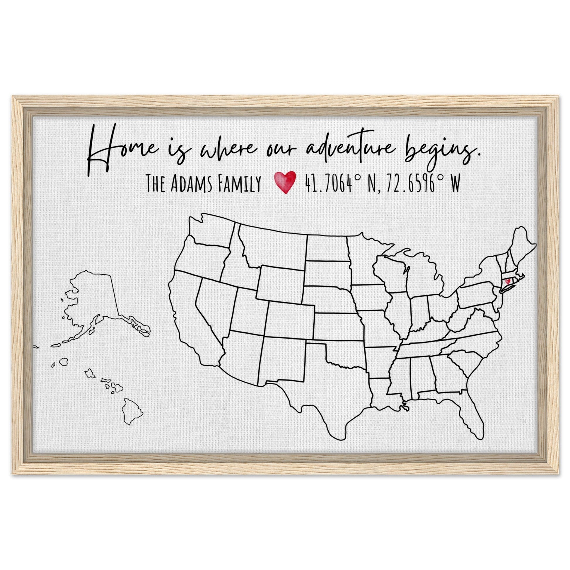Home Is Where Our Adventure Begins United States Pin Map - Out of Office Outfitters - Print Material
