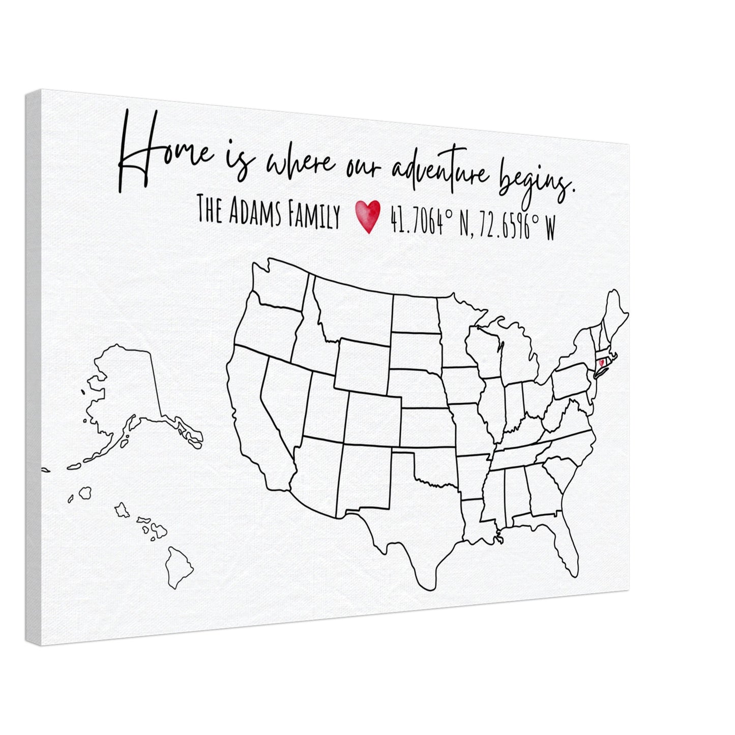 Home Is Where Our Adventure Begins United States Pin Map - Out of Office Outfitters - Print Material